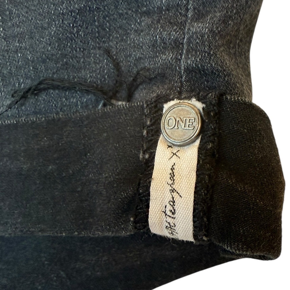 One Teaspoon Harlets Black High Rise Long Rise Fitted Twisted Cuff Hem Size 30 - Picture 4 of 9